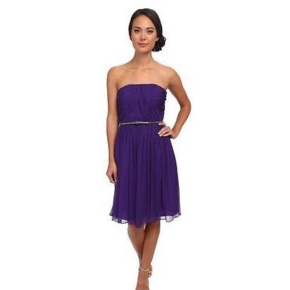 Donna Morgan chiffon strapless dress (grape)